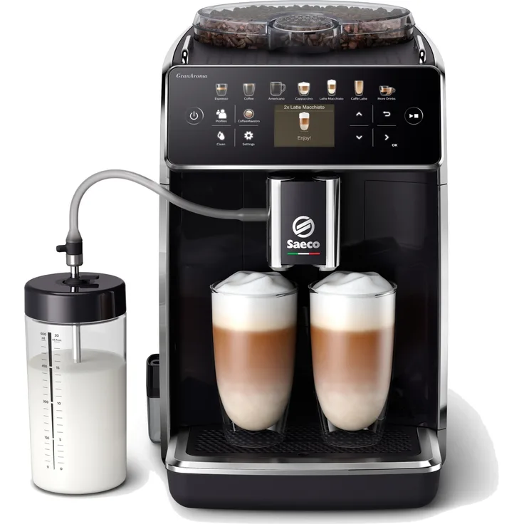 Saeco Kaffeevollautomat GranAroma SM6580-00, individuelle Personalisierung mit CoffeeMaestro, 14 Kaffeespezialitäten, schwarz