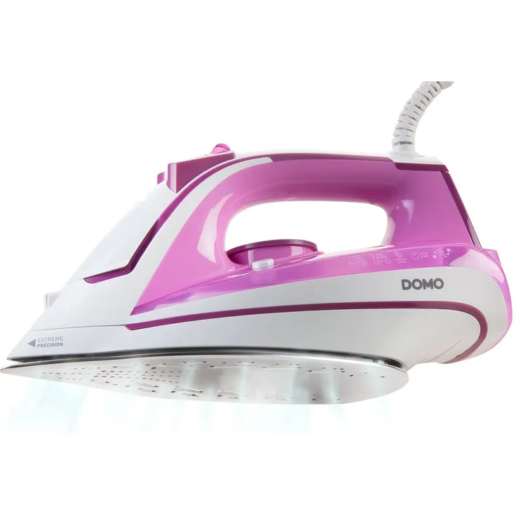 Domo DO7051S Dampfbügeleisen, 2200 W, Dampfstoß 120 g-min, Wasserbehälter 300 ml, Anti-Tropfsystem, Reinigungautomatik, rosa