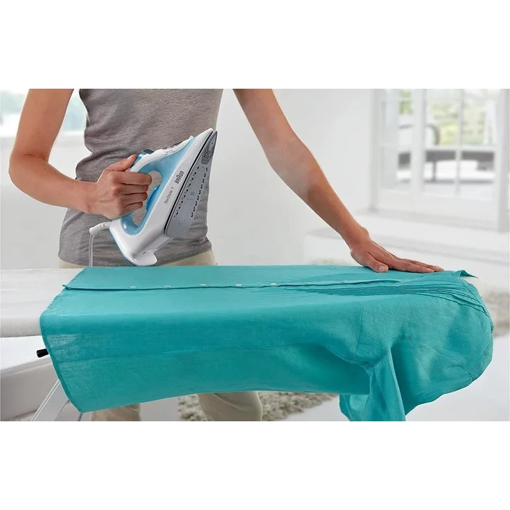 Braun SI 1050 BL TexStyle 1 Dampfbügeleisen, 2000 W, SuperCeramic Bügelsohle, Antihaftbeschichtung, weiß-blau – Bild 4