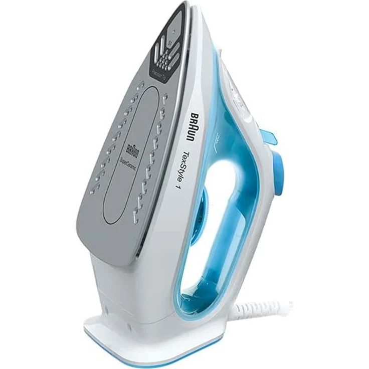 Braun SI 1050 BL TexStyle 1 Dampfbügeleisen, 2000 W, SuperCeramic Bügelsohle, Antihaftbeschichtung, weiß-blau – Bild 2