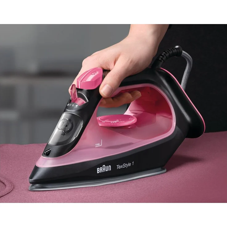 Braun SI 1070 PU TexStyle 1 Dampfbügeleisen, 2000 W, SuperCeramic Bügelsohle, Antihaftbeschichtung, violett-schwarz – Bild 4