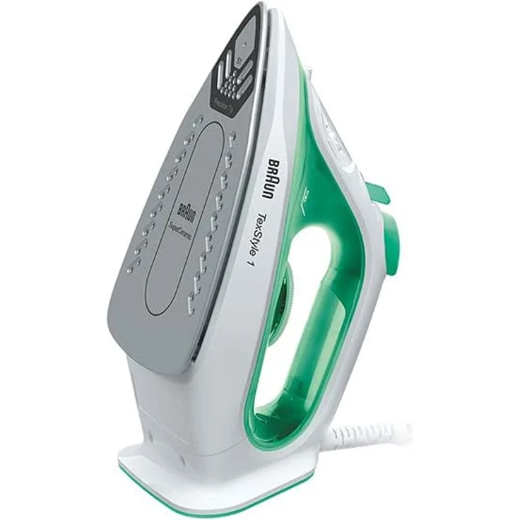 Braun SI 1040 GR TexStyle 1 Dampfbügeleisen, 2000 W, 25 g-min Dampf, Dampfstoß 120 g-min, SuperCeramic Bügelsohle, grün – Bild 2