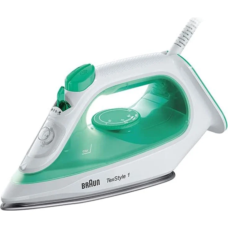 Braun SI 1040 GR TexStyle 1 Dampfbügeleisen, 2000 W, 25 g-min Dampf, Dampfstoß 120 g-min, SuperCeramic Bügelsohle, grün – Bild 1