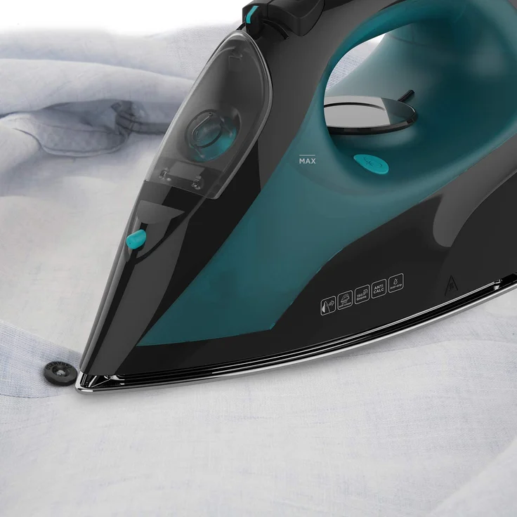 Black + Decker BXIR2403E Dampfbügeleisen, 2400 W, 45 g-min Dampf, 150 g-min Extra-Dampf, türkis-schwarz – Bild 4