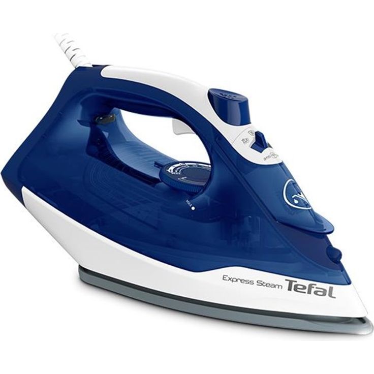 Tefal FV2838 Express Steam Dampfbügeleisen, 2400 W, 40 g-min Dampf, Dampfstoß 180 g-min, Keramiksohle, blau – Bild 1