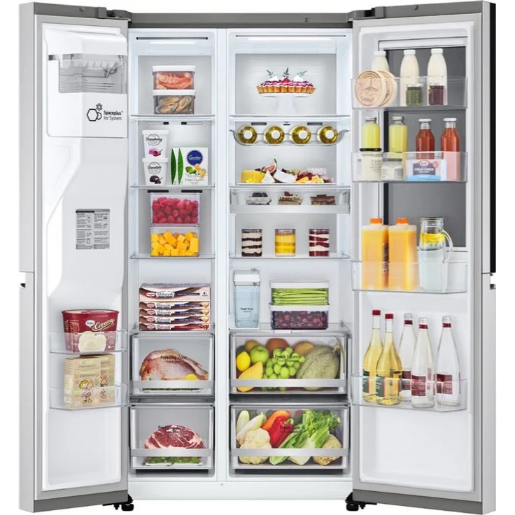 LG GSXV91BSAE Side-by-Side-Kühlschrank, freistehend, edelstahl, Total NoFrost, InstaView, Wasser- und Eiswürfelspender, Wassertank, Breite 91.3 cm – Bild 7
