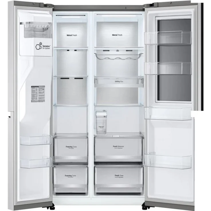 LG GSXV91BSAE Side-by-Side-Kühlschrank, freistehend, edelstahl, Total NoFrost, InstaView, Wasser- und Eiswürfelspender, Wassertank, Breite 91.3 cm – Bild 6