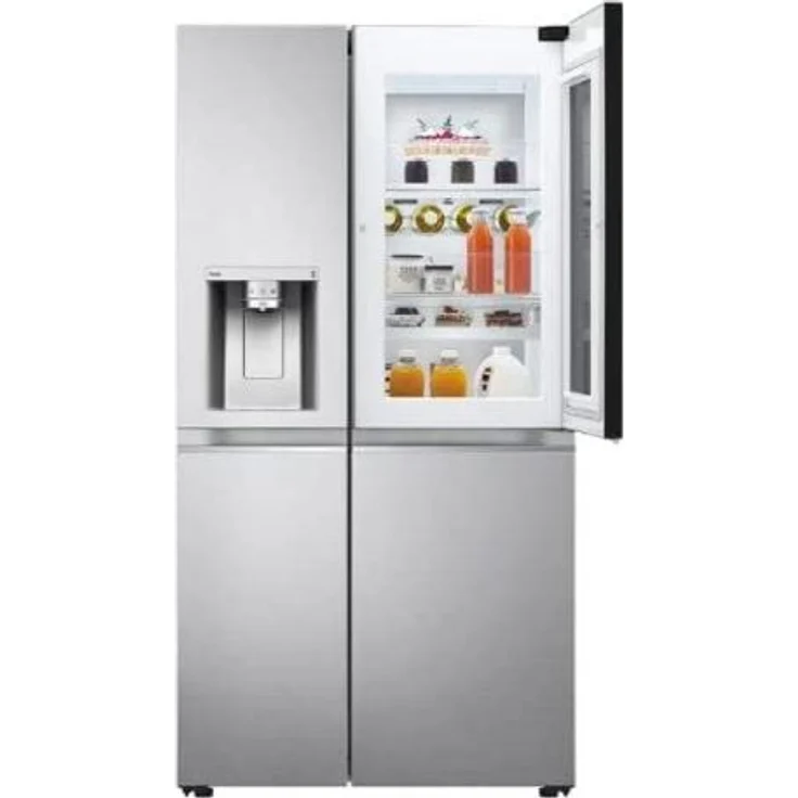LG GSXV90BSAE Side-by-Side-Kühlschrank, freistehend, silber, NoFrost, Wasser- und Eiswürfelspender, Festwasseranschluss, LED, Schnellkühlen und -gefrieren, InstaView, Door-in-Door, Breite 91.3 cm – Bild 3