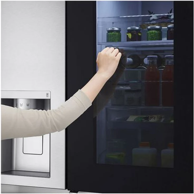 LG GSXV90BSAE Side-by-Side-Kühlschrank, freistehend, silber, NoFrost, Wasser- und Eiswürfelspender, Festwasseranschluss, LED, Schnellkühlen und -gefrieren, InstaView, Door-in-Door, Breite 91.3 cm – Bild 7