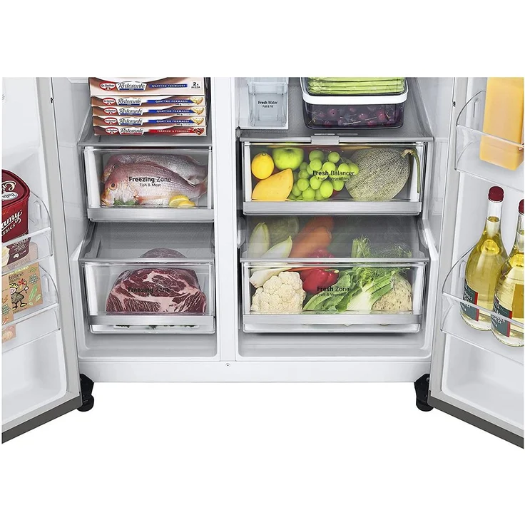 LG GSXV91PZAE Side-by-Side-Kühlschrank, freistehend, silber, NoFrost, Wasserspender, Wassertank, LED, Breite 91.3 cm, Energieklasse E - Preisvergleich – Bild 9