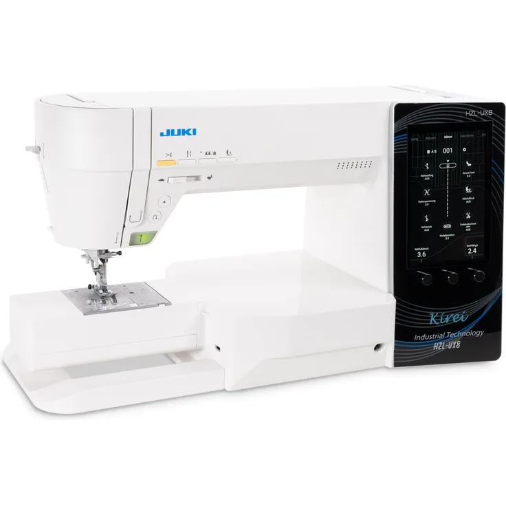 JUKI Kirei HZL-UX8 Computer-Nähmaschine 368 Stichmuster Memory-Funktion Touch-LC-Display inkl. Kniehebel & Kofferhaube Computer-Nähmaschine, weiß