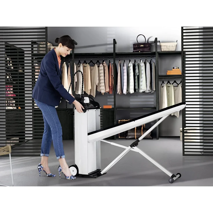 Miele B4312 FashionMaster (11977890) Dampfbügelsystem mit Display und Wabensohle für optimale Glättung, Aktivbügeltisch, grau-weiß – Bild 5