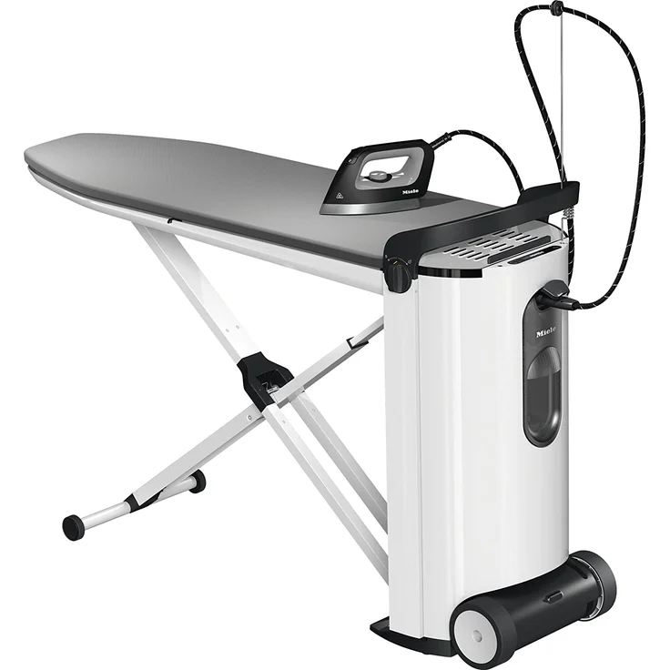 Miele B4312 FashionMaster (11977890) Dampfbügelsystem mit Display und Wabensohle für optimale Glättung, Aktivbügeltisch, grau-weiß – Bild 1