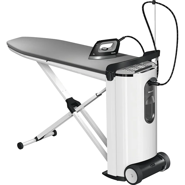 Miele B4312 FashionMaster (11977890) Dampfbügelsystem mit Display und Wabensohle für optimale Glättung, Aktivbügeltisch, grau-weiß