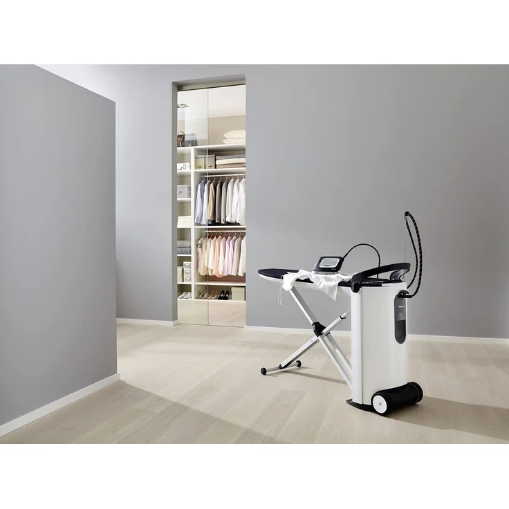 Miele B4312 FashionMaster (11977890) Dampfbügelsystem mit Display und Wabensohle für optimale Glättung, Aktivbügeltisch, grau-weiß – Bild 7