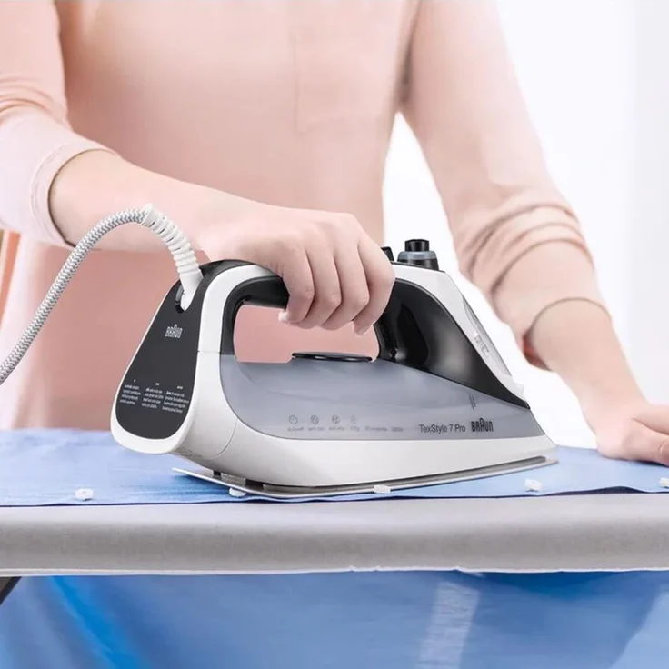 Braun SI 7149 WB TexStyle 7 Pro Dampfbügeleisen, 2900 W, 300 ml, Dauerdampf 50 g-min, Extra-Dampf 220 g-min, weiß-grau – Bild 4
