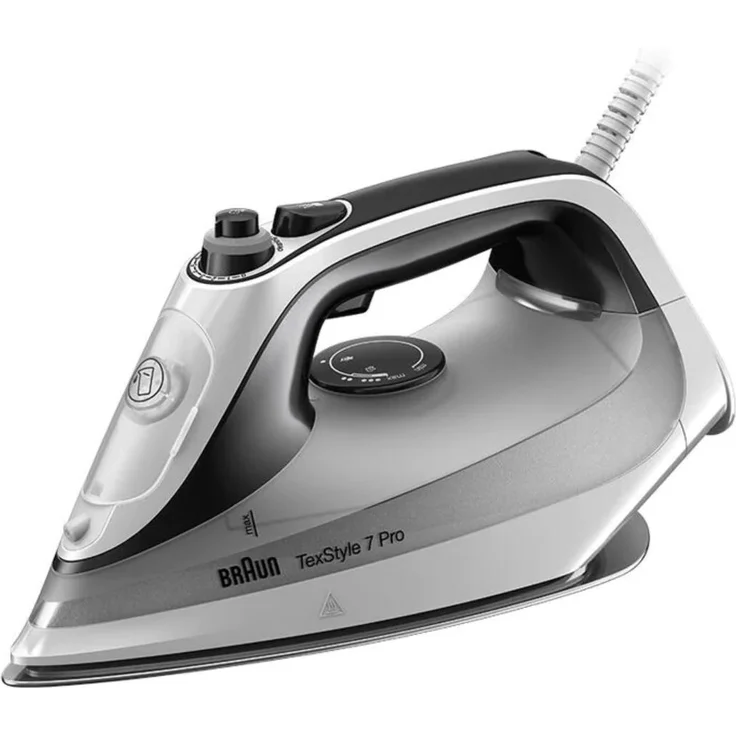 Braun SI 7149 WB TexStyle 7 Pro Dampfbügeleisen, 2900 W, 300 ml, Dauerdampf 50 g-min, Extra-Dampf 220 g-min, weiß-grau – Bild 1
