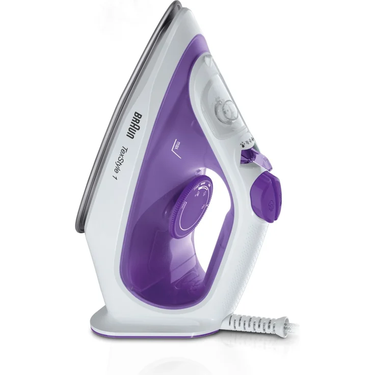 Braun SI 1080 VI TexStyle 1 Dampfbügeleisen, SuperCeramic Bügelsohle, 2000 W, Dampf 25 g-min, Dampfstoß 130 g-min, 220 ml Tank, violett-weiß – Bild 3