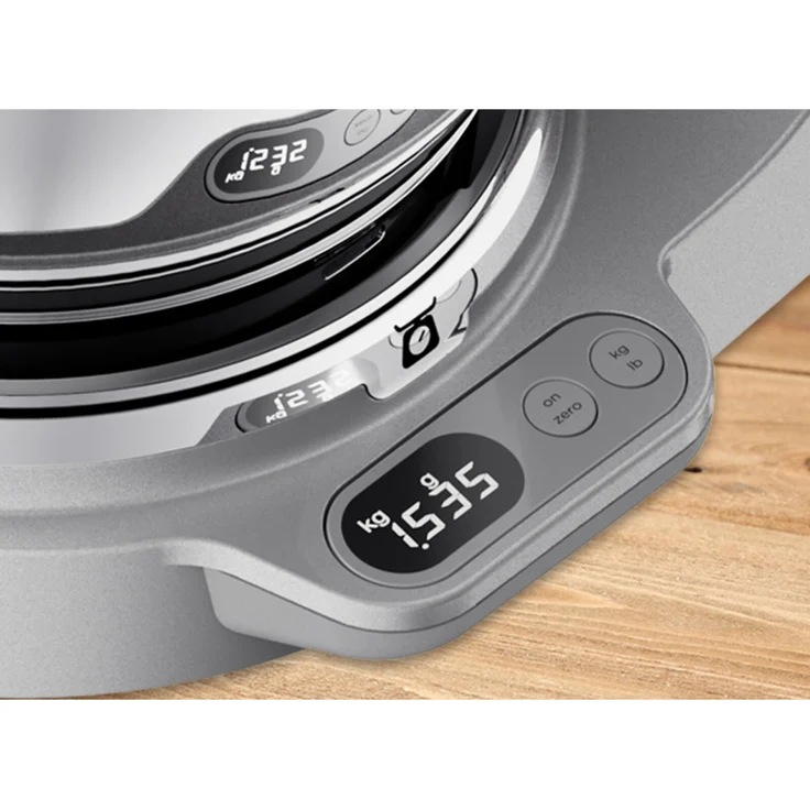 Kenwood KVC85.004SI Titanium Chef Baker Küchenmaschine, 1200W, 9 Geschwindigkeiten, 5 Liter Edelstahlschüssel, inkl. EasyWeigh-Waage, silber, Serie: Titanium Chef Baker – Bild 4