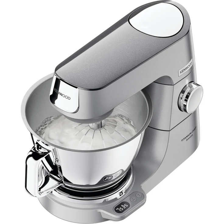Kenwood KVC85.004SI Titanium Chef Baker Küchenmaschine, 1200W, 9 Geschwindigkeiten, 5 Liter Edelstahlschüssel, inkl. EasyWeigh-Waage, silber, Serie: Titanium Chef Baker – Bild 3