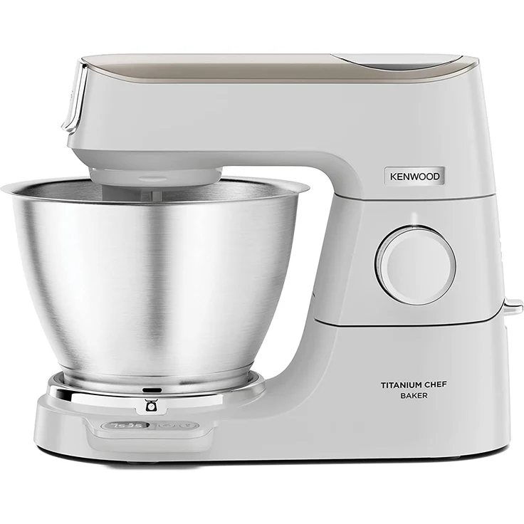 Kenwood KVC65.001WH Titanium Chef Baker Küchenmaschine, 1200W, 9 Geschwindigkeiten, 5 Liter Edelstahlschüssel, inkl. EasyWeigh-Waage, weiß, Serie: Titanium Chef Baker – Bild 1