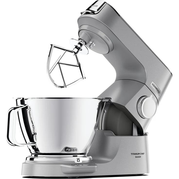 Kenwood KVC85.004SI Titanium Chef Baker Küchenmaschine, 1200W, 9 Geschwindigkeiten, 5 Liter Edelstahlschüssel, inkl. EasyWeigh-Waage, silber, Serie: Titanium Chef Baker – Bild 1