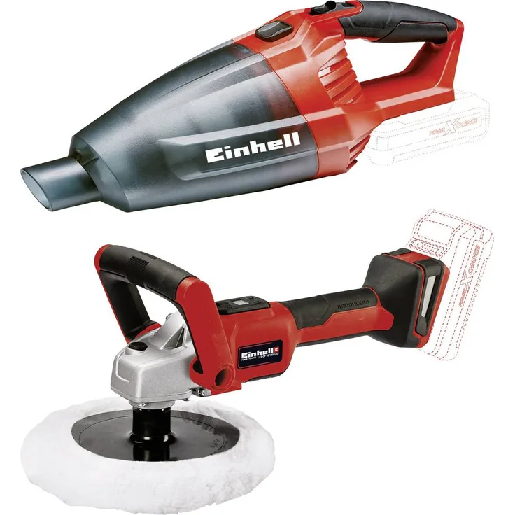 Einhell TE-VC 18 Li + -CP 18-180 Akku-Handstaubsauger ohne Akku, inkl. Akku-Poliermaschine