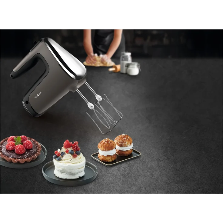 Tefal HT650E Power Mix Silence Handmixer, 600W, Soft-Touch-Griff, Turbo-Stufe, Kunststoff, grau – Bild 7