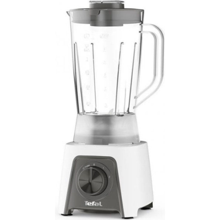 Tefal BL2C01 Blendeo Standmixer, 450W-Motor, 1,5 Liter, 2 Geschwindigkeiten, Pulse-Funktion, Duraforce Klingen, Saugnäpfe für sicheren Stand, weiß, grau