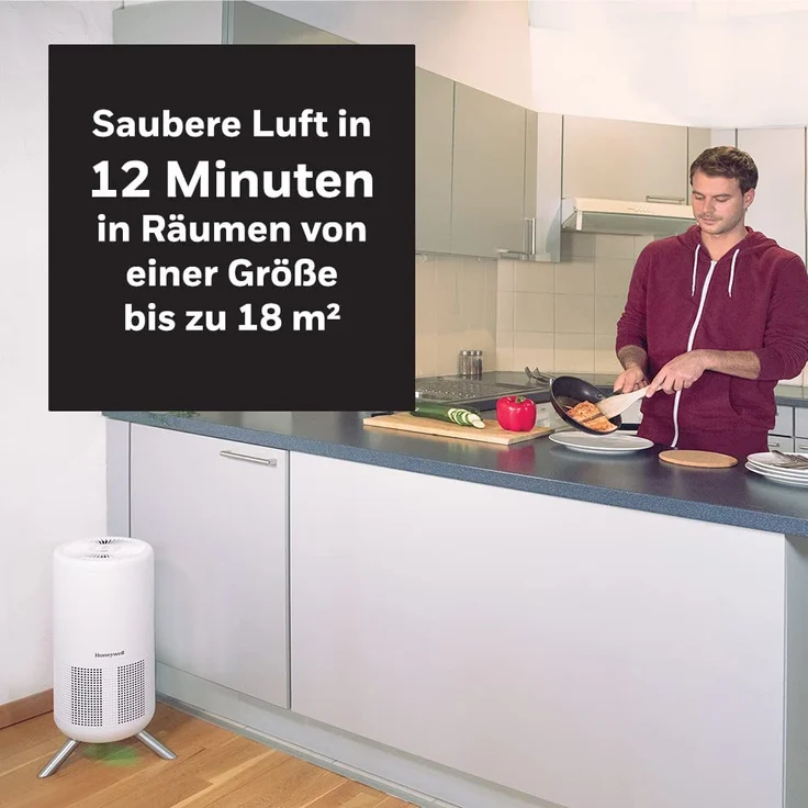 Honeywell HPA830WE Designer Tower Luftreiniger, bis 87 m², CADR 212 m3-h, HEPA Filter, Allergenfilter, Luftqualitätsanzeige, Automatik-& Sleep-Modus, für Aromaöle geeignet, weiß – Bild 7