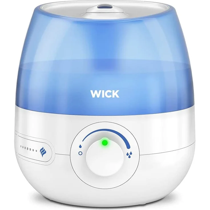Wick WH525E Mini Kaltluft Ultraschall Luftbefeuchter, ätherische Öle, für Räume bis 15 m², 1,8 L, blau-weiß – Bild 1