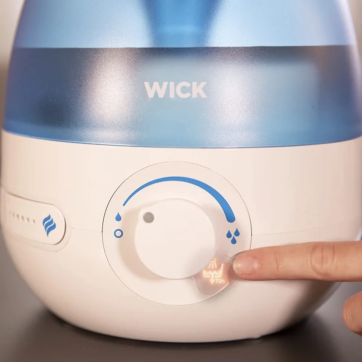 Wick WH525E Mini Kaltluft Ultraschall Luftbefeuchter, ätherische Öle, für Räume bis 15 m², 1,8 L, blau-weiß – Bild 3