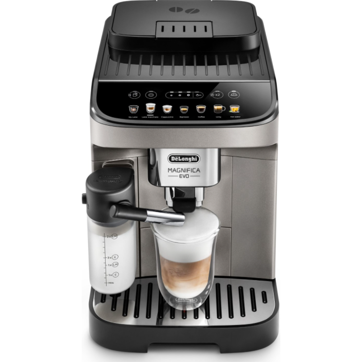 De'Longhi Magnifica Evo ECAM 290.81.TB, Kaffeevollautomat, One Touch, schwarz mit Milchbehälter, mit Milchaufschäumsystem, schlauchloses Milchsystem