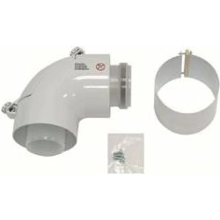 Vaillant Bogen 87Grad 60-100mm, PP, mit Reinigungsöffnung