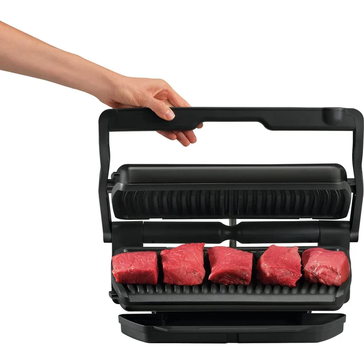 Tefal GC7228 OptiGrill+ XL Kontaktgrill, 2000 Watt, 9 automatische Grillprogramme, 40 x 20 cm Grillfläche, Antihaftbeschichtet, schwarz – Bild 6
