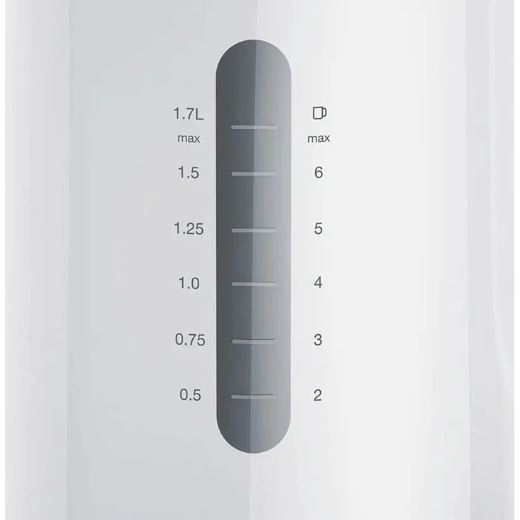 Braun WK1100WH Wasserkocher, 1,7L, 2200 Watt, Wasserstandsanzeige, Kunststoff, weiß-schwarz – Bild 4