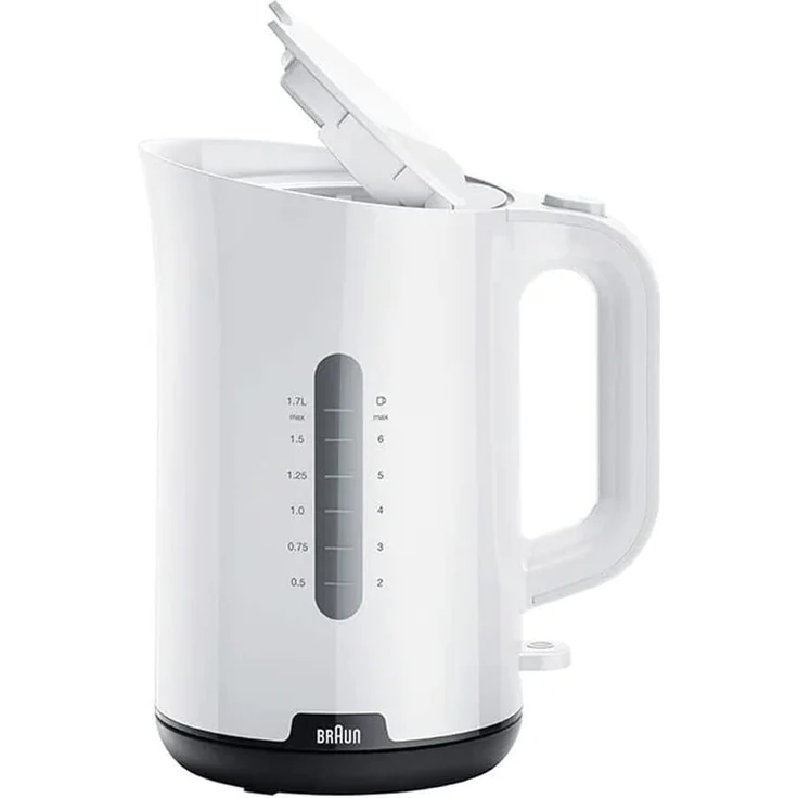 Braun WK1100WH Wasserkocher, 1,7L, 2200 Watt, Wasserstandsanzeige, Kunststoff, weiß-schwarz – Bild 3