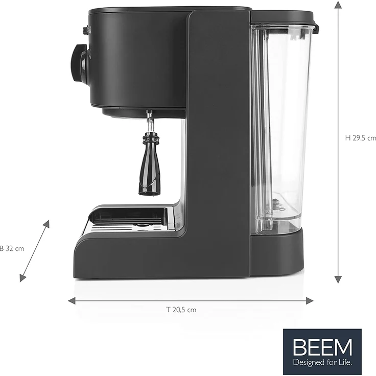 BEEM ESPRESSO PERFECT Espresso-Siebträgermaschine - 20 bar mattschwarz – Bild 5