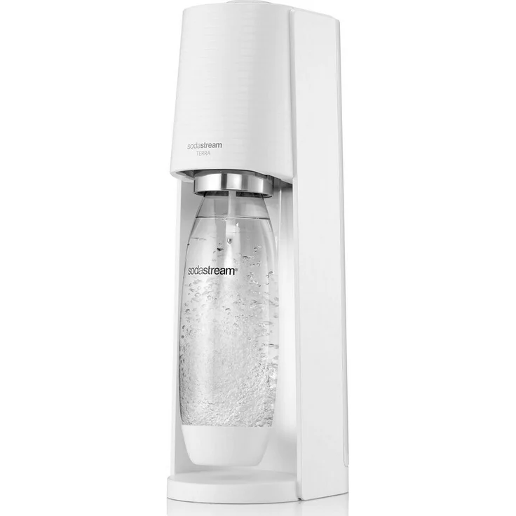 SodaStream Terra Wassersprudler, Vorteilspack mit 3 PET-Flaschen, CO2-Zylinder 60L weiß – Bild 2