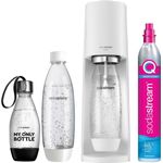 SodaStream Terra Wassersprudler, Vorteilspack mit 3 PET-Flaschen, CO2-Zylinder 60L weiß