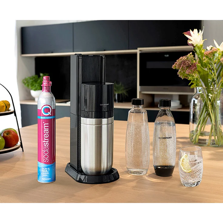 SodaStream DUO Promopack Wassersprudler, inkl. 2 x 1 L Glaskaraffe, 1 x 1 L PET-Flasche, schwarz – Bild 6