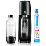 SodaStream Spirit One Touch Wassersprudler, CO2-Zylinder (60L), PET-Flasche (1 Liter), schwarz