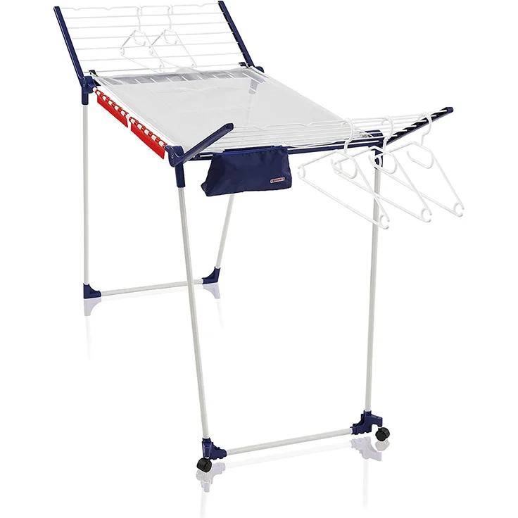 Leifheit Standtrockner Pegasus 200 Solid Deluxe Mobile mit 20 m Trockenlänge, Wäscheständer für lange Wäsche, Flügelwäschetrockner mit Bügelstangen, energiesparend – Bild 1
