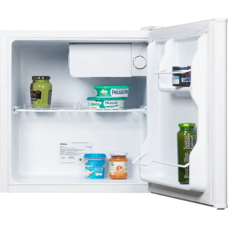 Amica FM052.4AA / KB15150W WID Minikühlschrank, freistehend, weiß, Abtauautomatik, Breite 48 cm, Energieklasse E