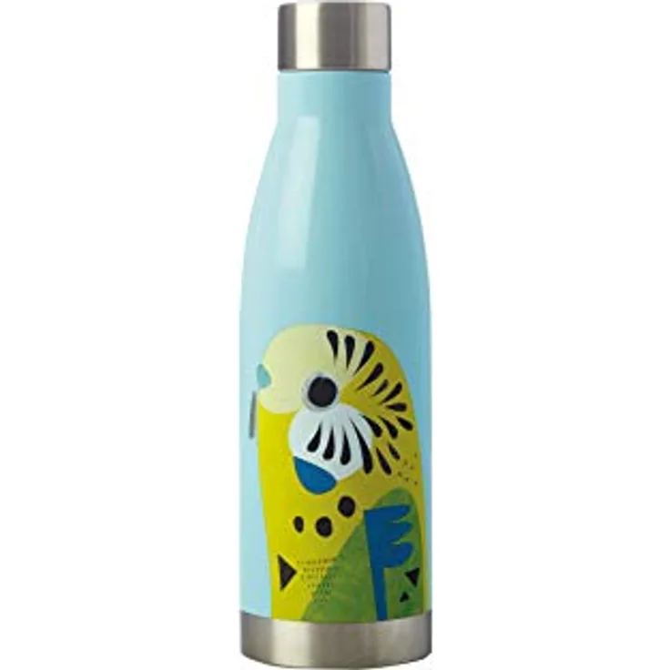 Maxwell & Williams Isolierte Edelstahl Trinkflasche, Pete Cromer, Motiv Azurblauer Eisvogel, BPA-Freier Edelstahl, 500 ml, Auslaufsichere Isolierflasche
