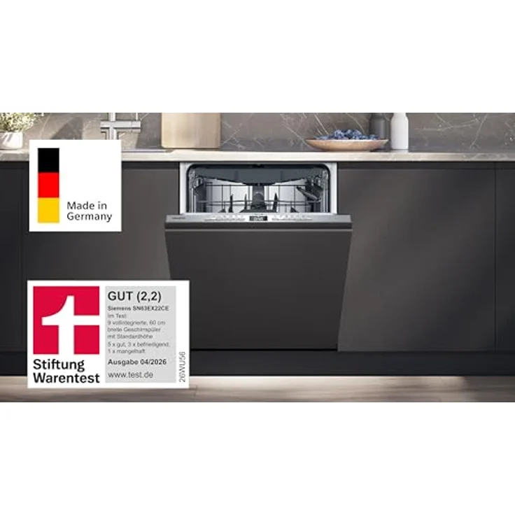 Siemens SN63EX22CE, Geschirrspüler mit varioSpeed Plus, autoOpen dry, Home Connect und flex Körben – Bild 3
