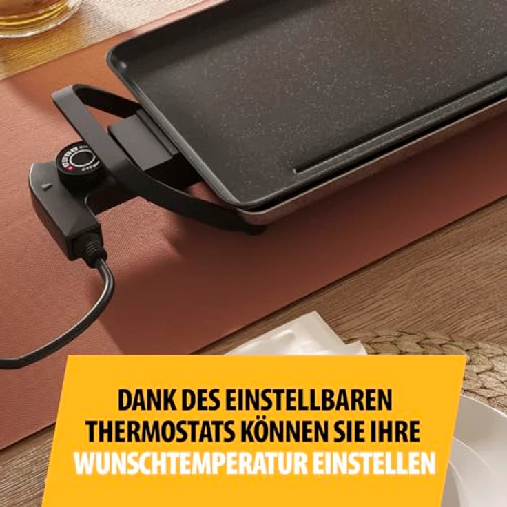 Tristar Tischgrill slim XL - Große Backfläche 90 x 23 cm, Einstellbarer Thermostat, Antihaftbeschichtung, Fettauffangschale - BP-2669 – Bild 3