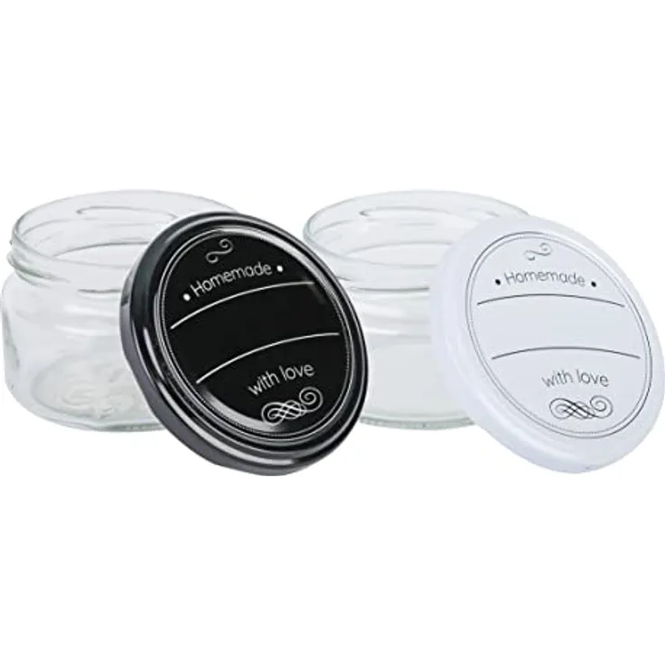 Axentia Einmachglas HOMEMADE 250 ml mit Beschriftungszeile, kleines Marmeladenglas, ideal für Nachspeise oder Vorspeise