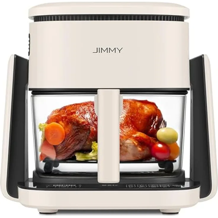 Jimmy AF3 2-in-1 Multifunktions-Luftfritteuse mit Plattenfunktion, 4 Liter, 1100 W, 8 Kochprogramme, Schwarz