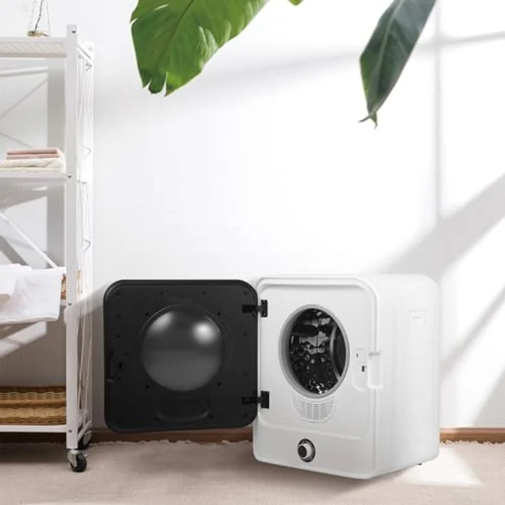 Green Blue GB415 Elektrischer Wäschetrockner | 3 kg Füllgewicht | Einstellbare Trockenzeit 20-180 Minuten | 830 W Leistung | Ablufttrockner für Kleidung | Freistehend oder Wandmontage – Bild 2